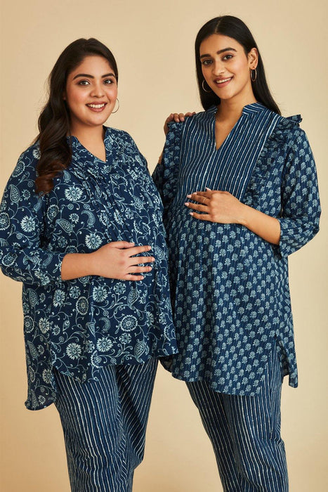 Grace Nursing & Maternity Indigo Kurta Set