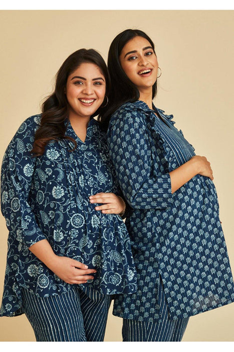 Grace Nursing & Maternity Indigo Kurta Set