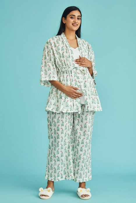 Honey Bunny Nursing Robe Pyjamas Night Set