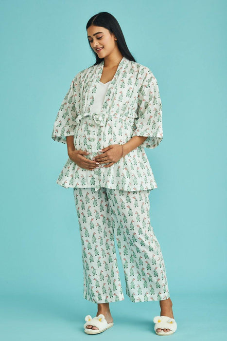 Honey Bunny Nursing Robe Pyjamas Night Set