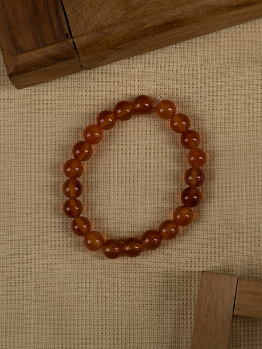 Natural Carnelian Gemstone Beads bracelet BRCAR001-1