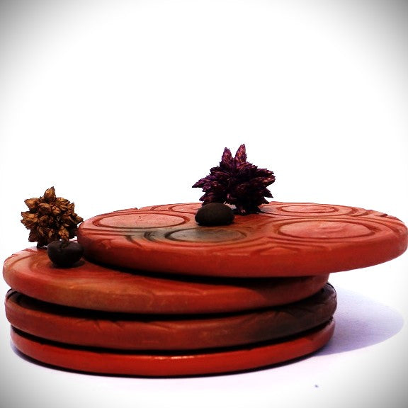 Handcrafted Terracotta Coasters Set Of 2