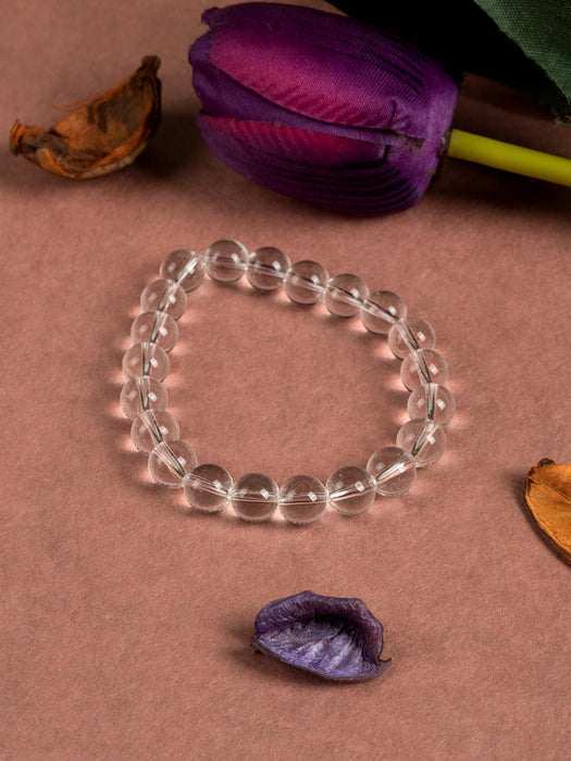 Natural Clear Quartz Beads bracelet Clear 001-01