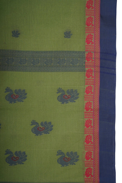 Taant Cotton Saree - Green