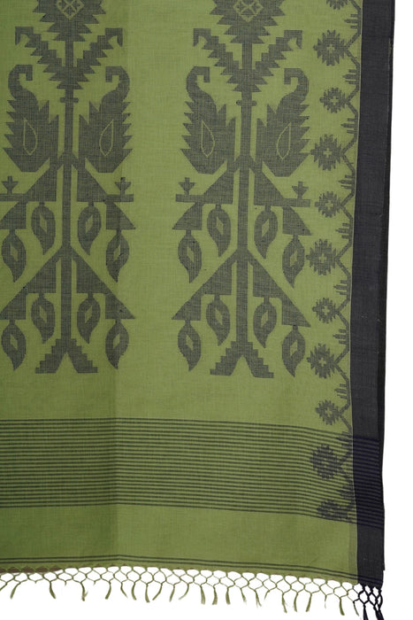 Phuliya Cotton Saree - Green