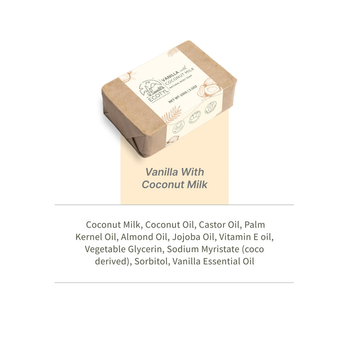 Coconut Milk Soap With Vanilla | 100% Natural | Nourishing & Hydrating | Set Of 2