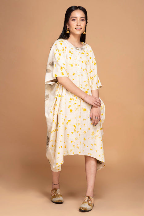 Bageeya “Vann” Natural Dyed Handcrafted Handwoven Organic Cotton Rohanna kurti | Crafted with Marigold and Guava