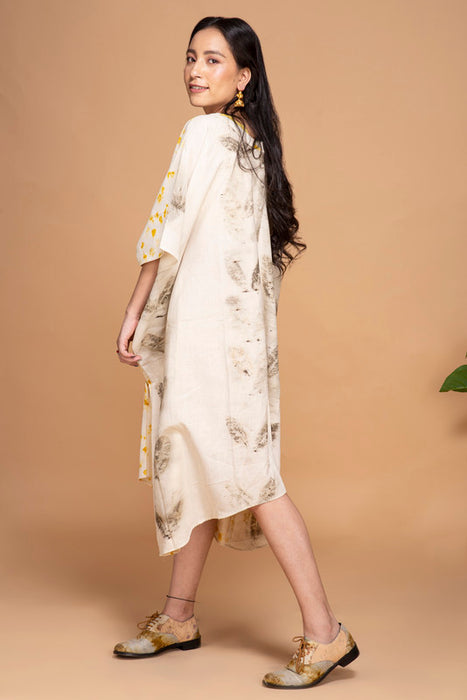 Bageeya “Vann” Natural Dyed Handcrafted Handwoven Organic Cotton Rohanna kurti | Crafted with Marigold and Guava