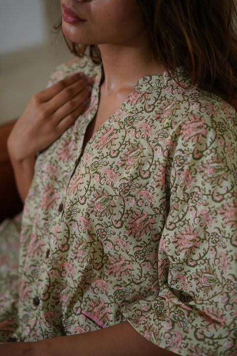 Minty Meadows Shirt Kaftan