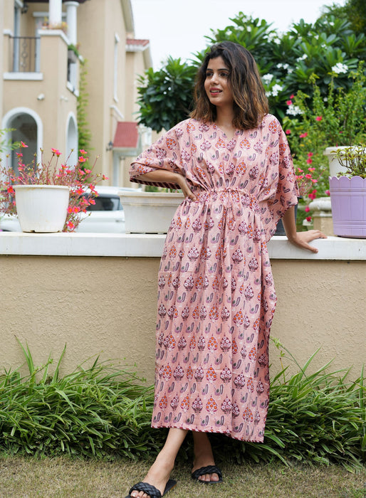 Peachy Peacock Kaftan