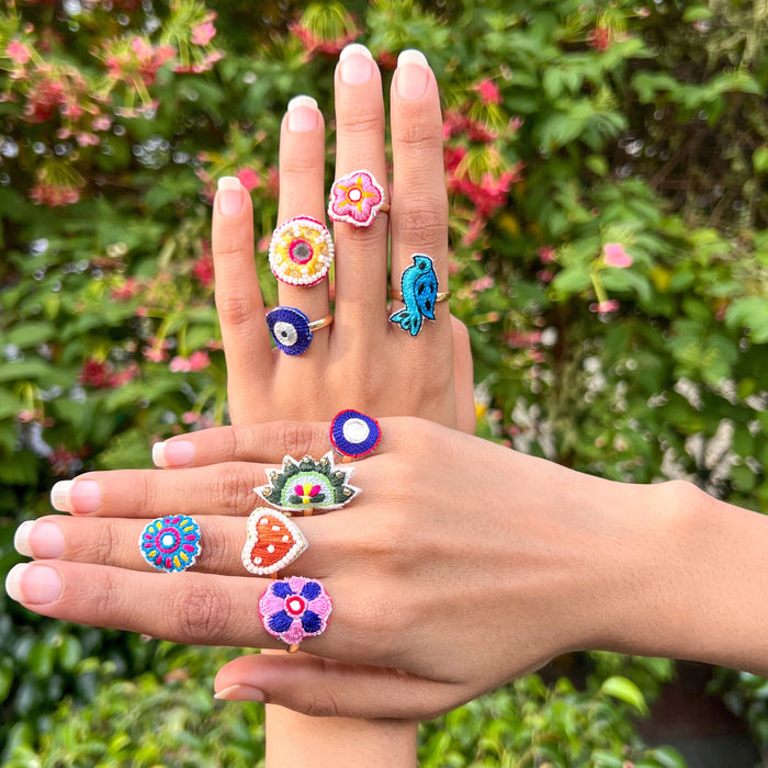 Beaded Rings: Pack of 9