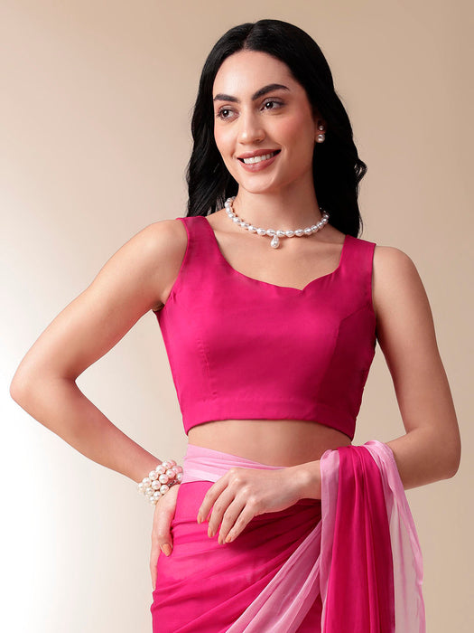 Pink Ombre Chiffon Saree