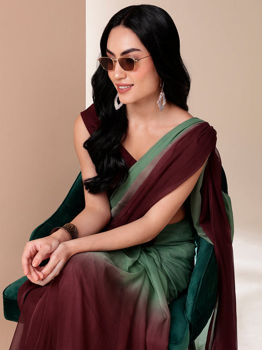 Unique Ombre Shade Chiffon Saree