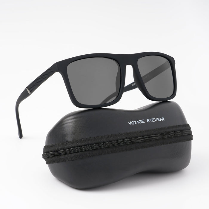 Voyage Exclusive Wayfarer Polarized Sunglasses for Men & Women (Black Lens | Matt Black Frame - PMG5256)