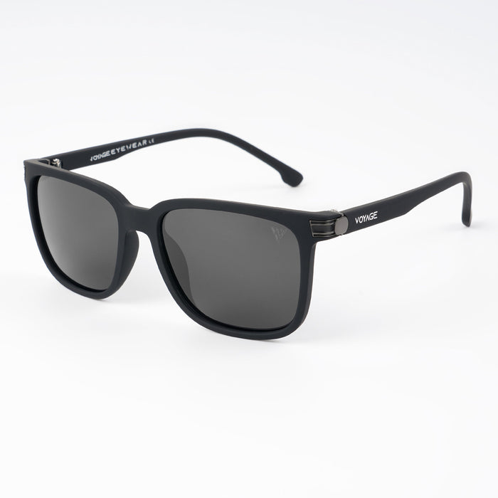 Voyage Exclusive Wayfarer Polarized Sunglasses for Men & Women (Black Lens | Matt Black Frame - PMG5249)