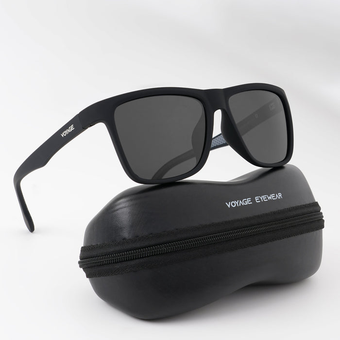 Voyage Exclusive Wayfarer Polarized Sunglasses for Men & Women (Black Lens | Matt Black Frame - PMG5254)