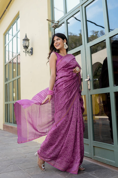 Ethereal Lavender Saree