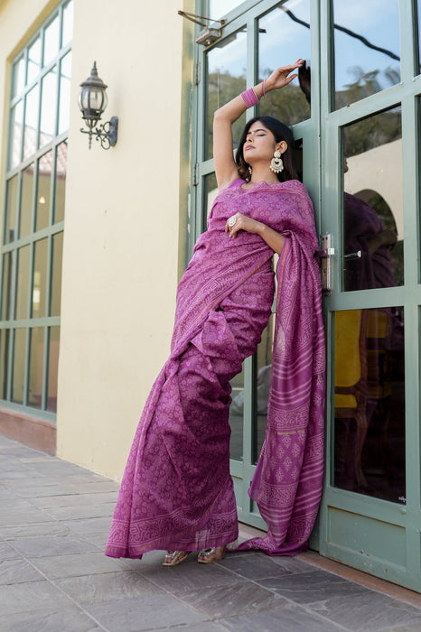 Ethereal Lavender Saree