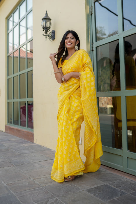 Graceful Grid Saree