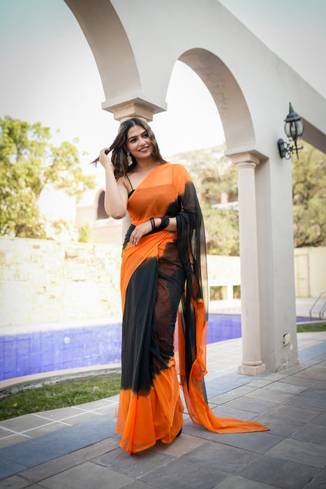 Dusk Delight (Chiffon Dual shaded Saree)