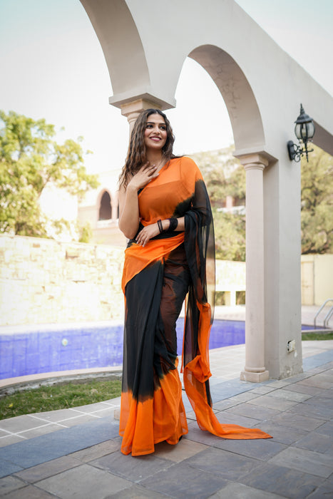 Dusk Delight (Chiffon Dual shaded Saree)