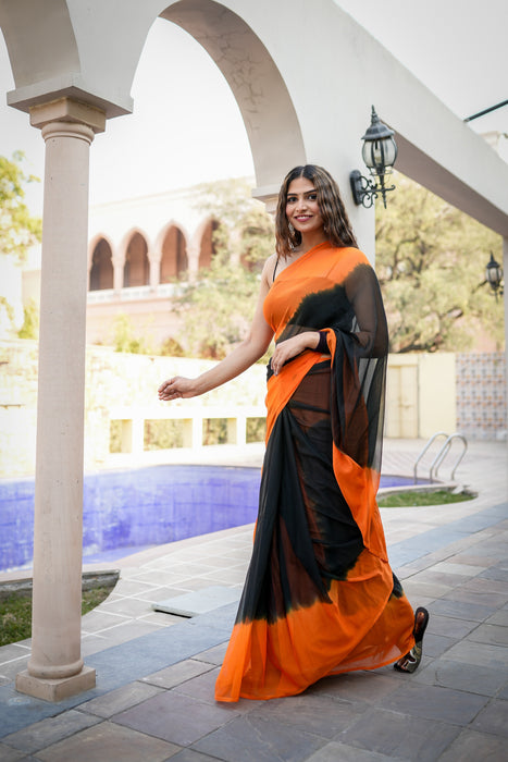 Dusk Delight (Chiffon Dual shaded Saree)