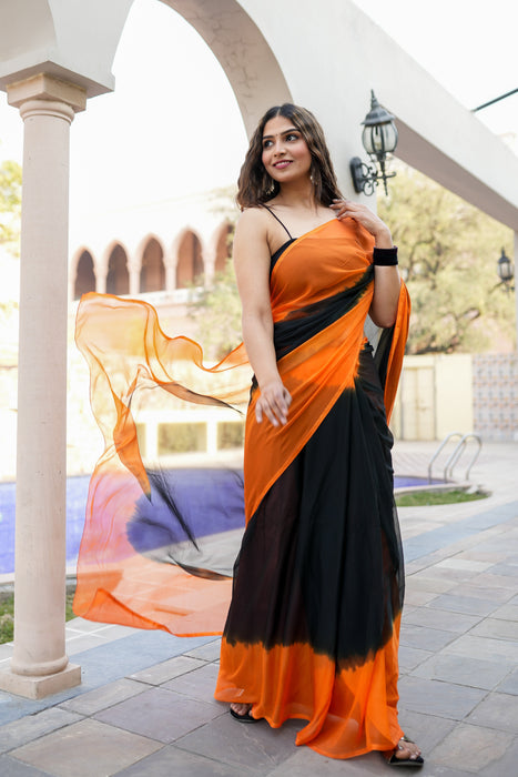 Dusk Delight (Chiffon Dual shaded Saree)