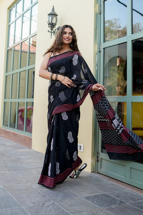 Ebony Elegance Saree