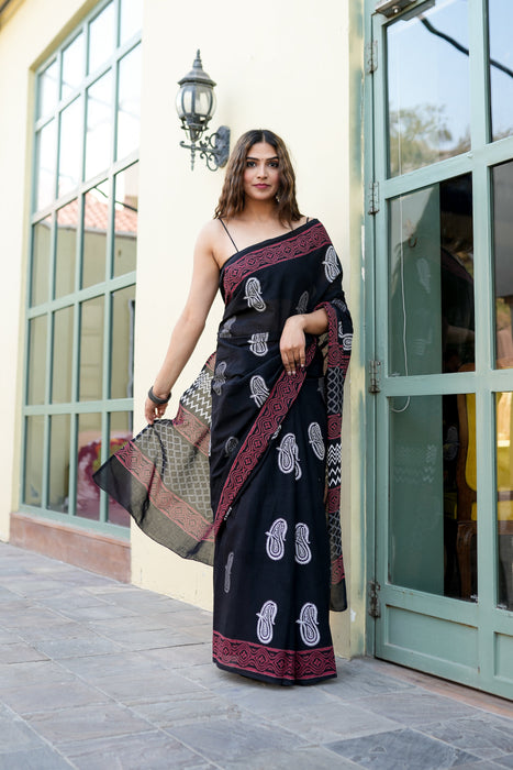 Ebony Elegance Saree