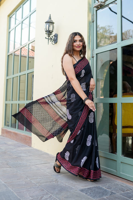 Ebony Elegance Saree