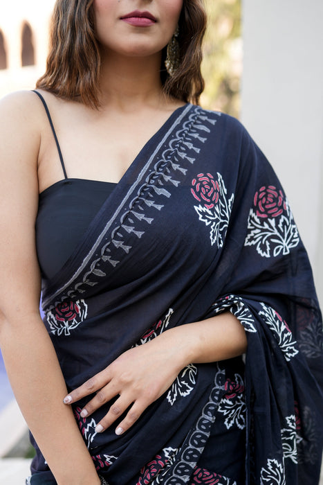 Hand Block Twilight Saree