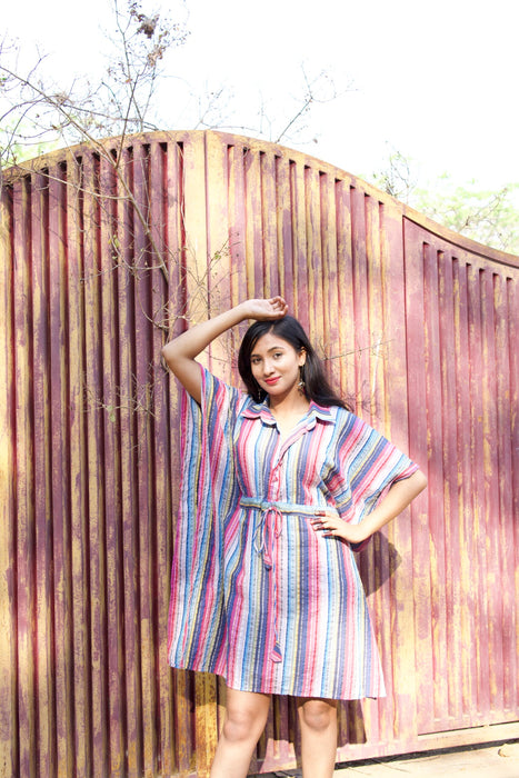 STRIPE DHAAGA PRINTED KAFTAN