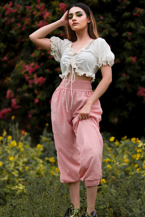 MILKY WHITE RUFFLE TOP