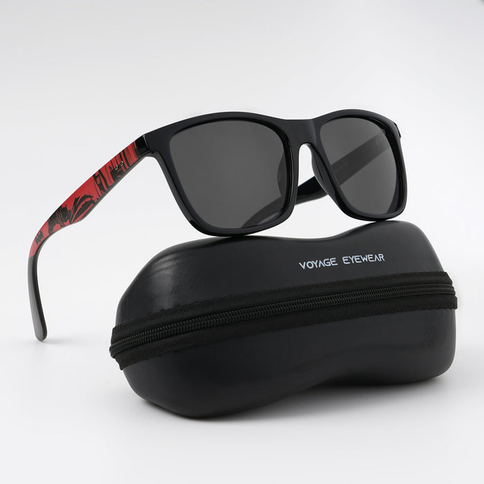 Voyage Square Polarized Sunglasses for Men & Women (Black Lens | Black Frame - PMG4812)