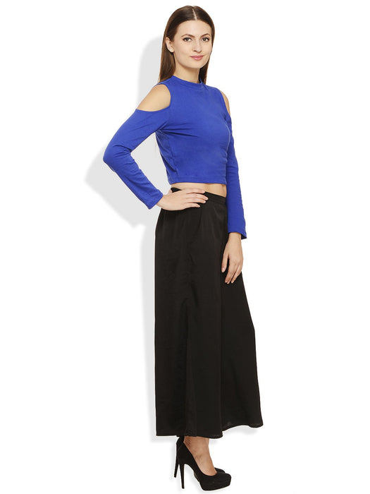 Royal Blue Cold Shoulder Crop Top