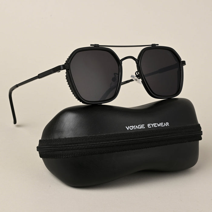 Voyage Wayfarer Sunglasses for Men & Women (Black Lens | Black Frame - MG5197)