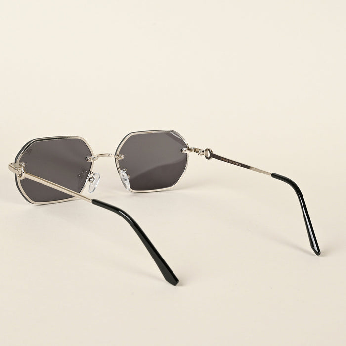 Voyage Black Rectangle Sunglasses for Men & Women - MG4497