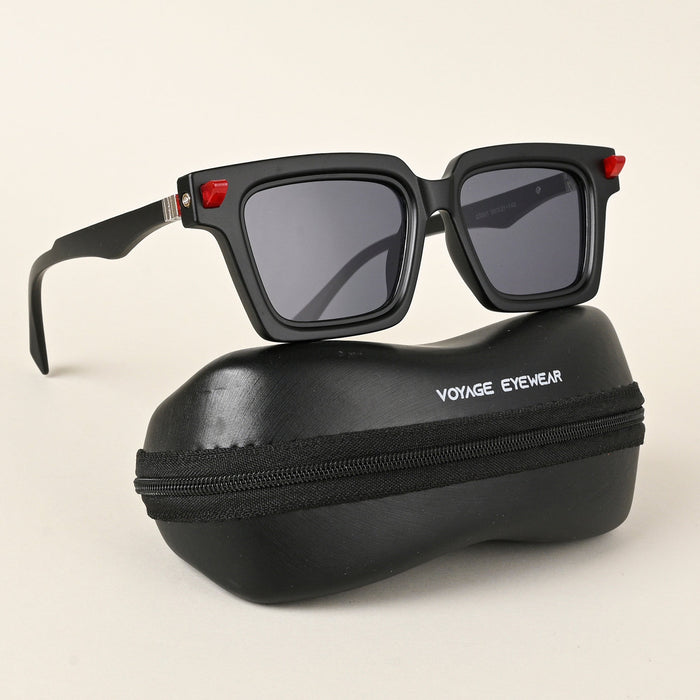 Voyage Matt Black Square Sunglasses for Men & Women - MG4876