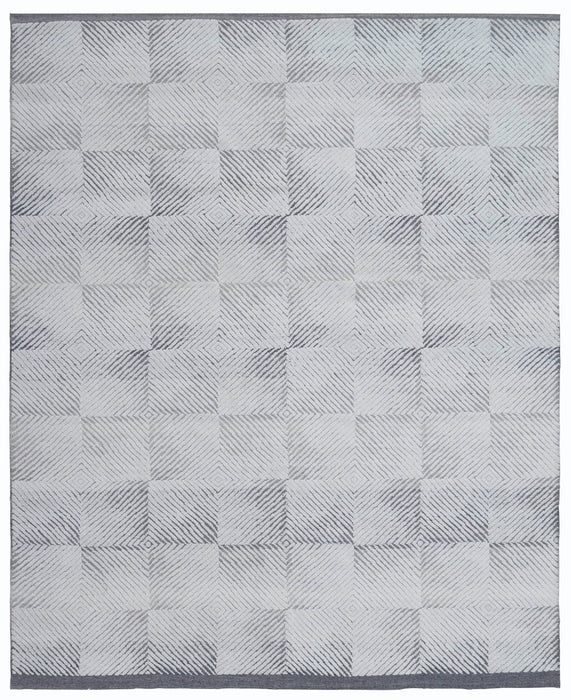 Snow Grey Hand-Knotted Wool Rug