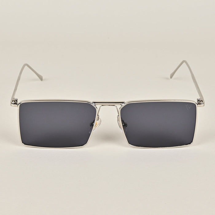 Voyage Black Silver Rectangular Sunglasses - MG3573