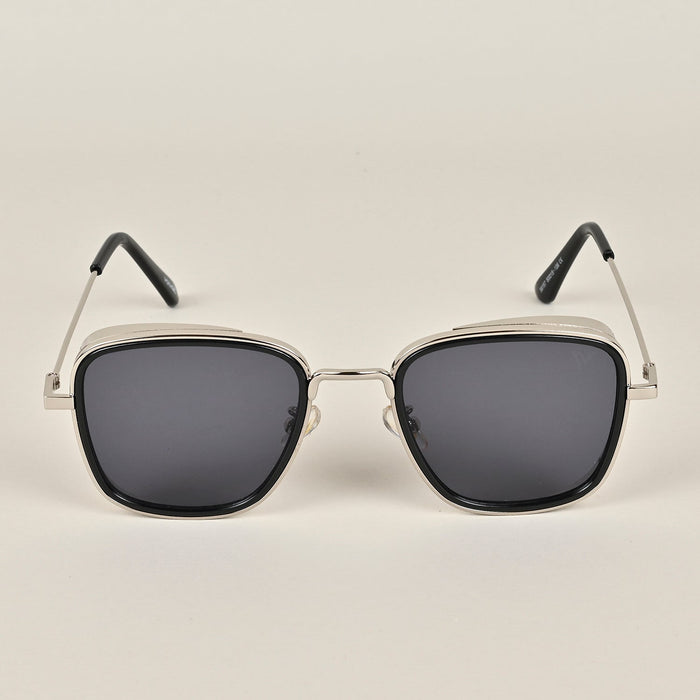 Voyage Black-Silver Retro Square Sunglasses - MG2970