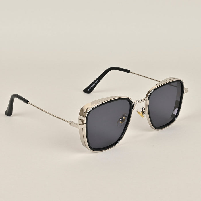 Voyage Black-Silver Retro Square Sunglasses - MG2970