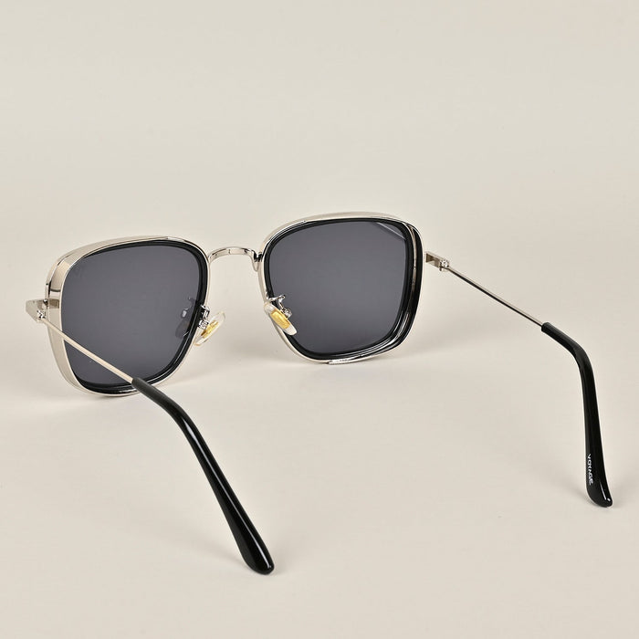 Voyage Black-Silver Retro Square Sunglasses - MG2970