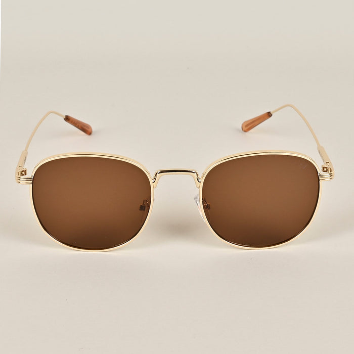 Voyage Brown-Gold Round Sunglasses - MG2974