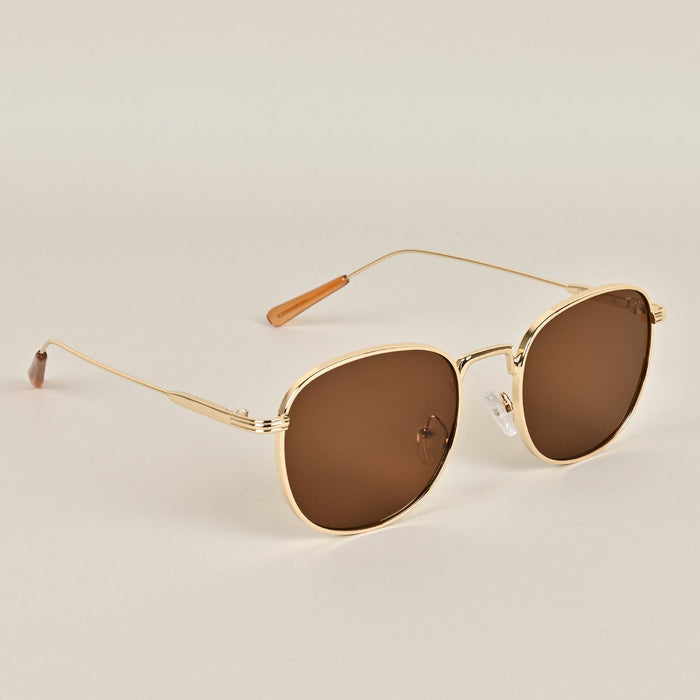 Voyage Brown-Gold Round Sunglasses - MG2974