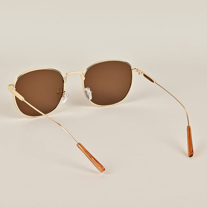 Voyage Brown-Gold Round Sunglasses - MG2974