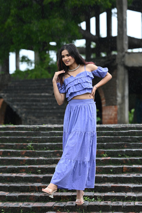 LAVENDER MAXI TIER SKIRT