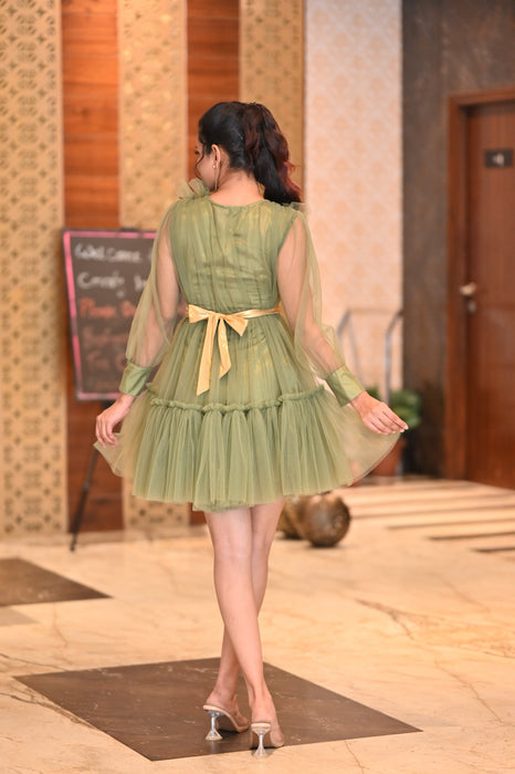 OLIVE GREEN TULLE DRESS