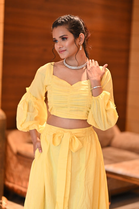 YELLOW JASMINE SKIRT TOP SET