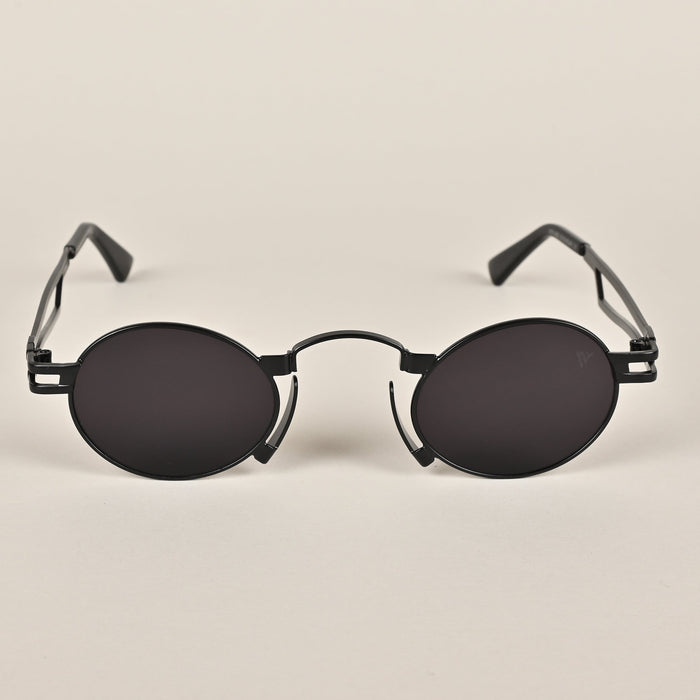 Voyage Matte Black Round Sunglasses - MG3587